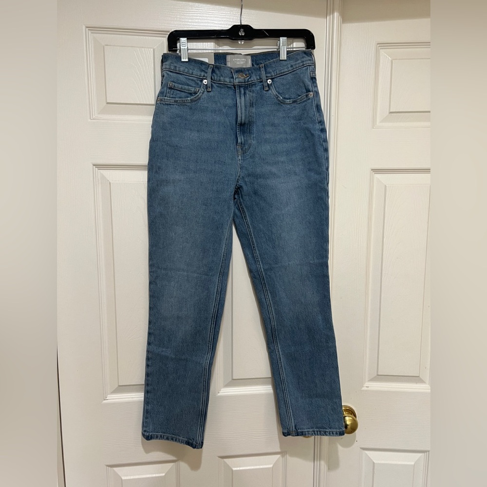 Everlane The Original Cheeky High Rise Straight Fit Mom Light Wash Jeans Size 27